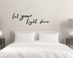 BK Home Let Your Light Shine Ahşap Duvar Yazısı