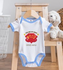 BK Kids Kişiye Özel Mavi Bebek Body Zıbın - Model 16