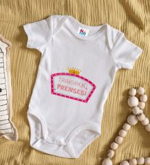 BK Kids Trakyanın Prensesi Tasarımlı Beyaz Bebek Body Zıbın-1
