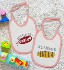 BK Kids Darlama Beni ve Darluk Tasarımlı 2’li Pembe Mama Önlüğü-1