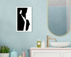 BK Home Banyo Dekoratif Ahşap Beyaz Çerçeveli Tablo-4
