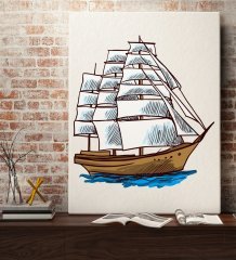 BK Gift Gemi Tasarımlı Kanvas Tablo 70x100cm-2