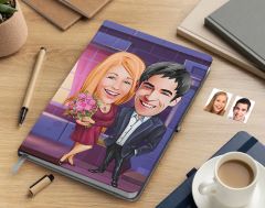 Bk Gift Kişiye Özel Sevgililer Karikatürlü Beyaz Defter-94 , Arkadaşa Hediye , Sevgiliye Hediye