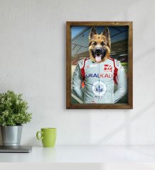 Evcil Dostlara Özel Pilot Tasarımlı Portre Doğal Masif Ahşap Çerçeveli Tablo 45x65cm-3