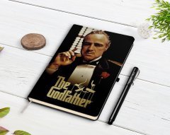 Kişiye Özel Godfather Baba Tasarımlı Siyah Defter ve Kalem Hediye Seti-4