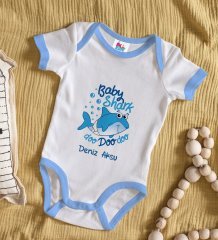 BK Kids Kişiye Özel Mavi Bebek Body Zıbın - Model 15