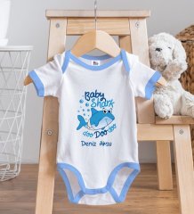 BK Kids Kişiye Özel Mavi Bebek Body Zıbın - Model 15