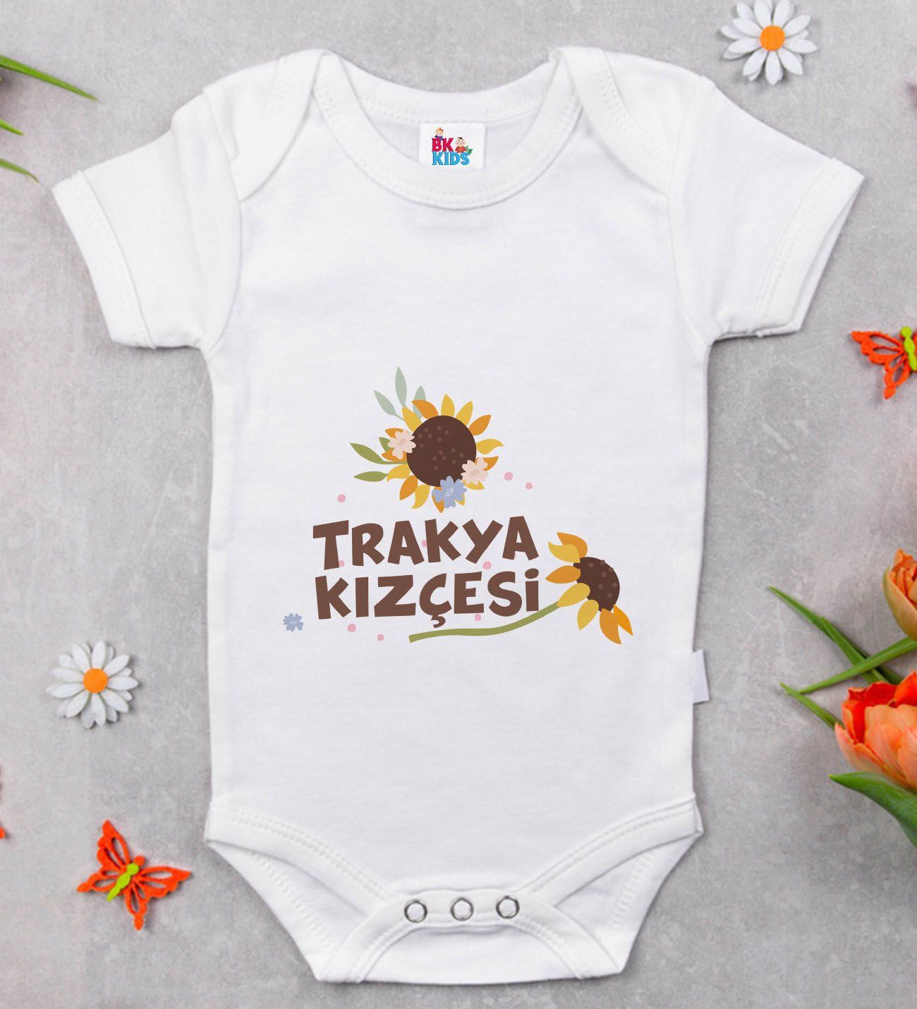 BK Kids Trakya Kızçesi Tasarımlı Beyaz Bebek Body Zıbın-2