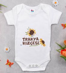 BK Kids Trakya Kızçesi Tasarımlı Beyaz Bebek Body Zıbın-2