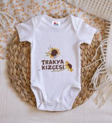 BK Kids Trakya Kızçesi Tasarımlı Beyaz Bebek Body Zıbın-2