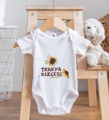 BK Kids Trakya Kızçesi Tasarımlı Beyaz Bebek Body Zıbın-2