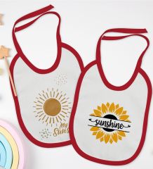 BK Kids Sunshine Tasarımlı 2’li Kırmızı Mama Önlüğü-1