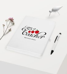 Kişiye Özel Sınıf Öğretmeni Temalı Beyaz Defter Kalem Hediye Seti - 6