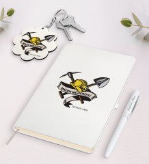 Kişiye Özel Maden Mühendisi Beyaz Defter Kalem Ve Anahtarlık Hediye Seti