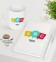 Kişiye Özel Öğretmen Beyaz Defter Kalem Kupa Seti-4