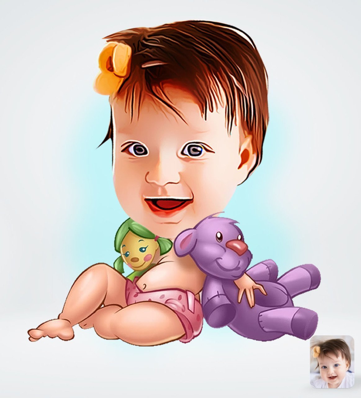Kişiye Özel Bebek Tasarımlı Dijital Karikatür-2