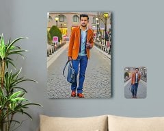 Kişiye Özel Tam Boy Erkek Karikatürlü Kanvas Tablo 50x70cm-1