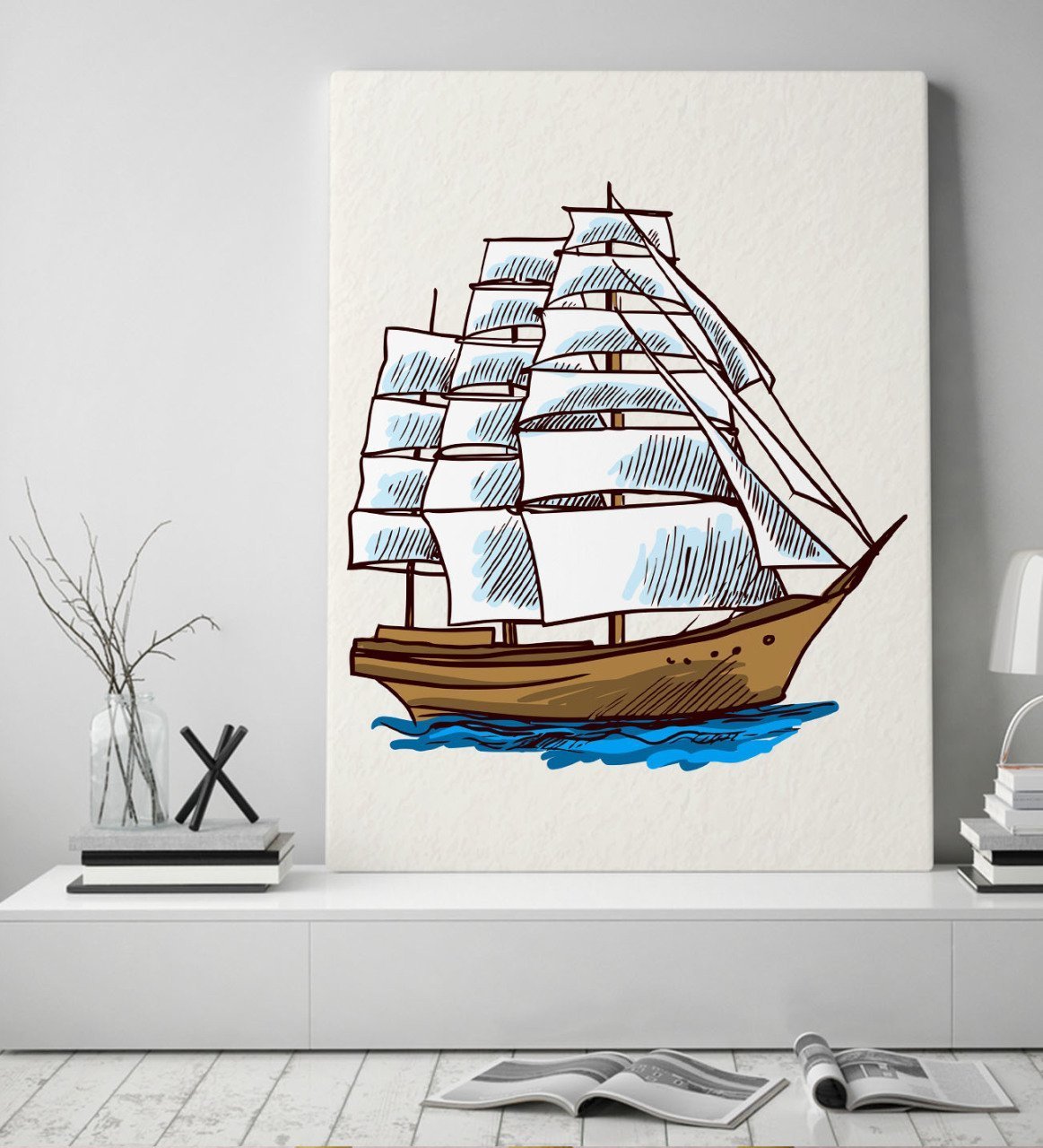 BK Gift Gemi Tasarımlı Kanvas Tablo 50x70cm-2