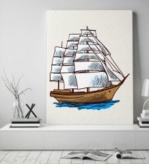 BK Gift Gemi Tasarımlı Kanvas Tablo 50x70cm-2
