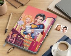 Bk Gift Kişiye Özel Sevgililer Karikatürlü Beyaz Defter-92 , Arkadaşa Hediye , Sevgiliye Hediye