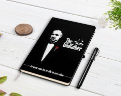 Kişiye Özel Godfather Baba Tasarımlı Siyah Defter ve Kalem Hediye Seti-3