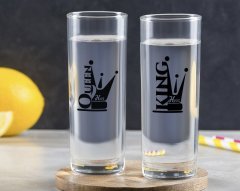 Kişiye Özel Renkli Baskılı King İkili Vodka Bardağı-1