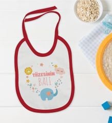 BK Kids Tiizesinin Balı Tasarımlı Kırmızı Bebek Mama Önlüğü-1