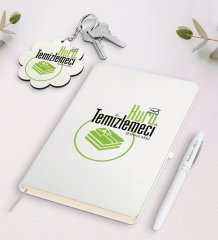 Kişiye Özel Kuru Temizlemeci Beyaz Defter Kalem Ve Anahtarlık Hediye Seti