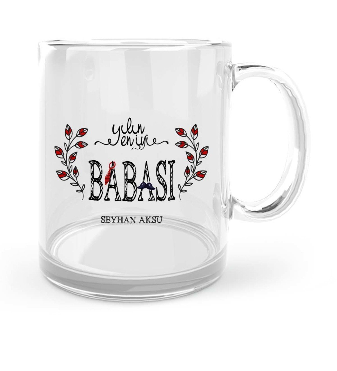 Kişiye Özel Yılın En İyi Babası Cam Kupa Bardak - 3