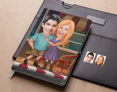 Bk Gift Kişiye Özel Sevgililer Karikatürlü Beyaz Defter-80 , Arkadaşa Hediye , Sevgiliye Hediye