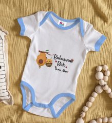 BK Kids Kişiye Özel Mavi Bebek Body Zıbın - Model 13