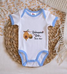 BK Kids Kişiye Özel Mavi Bebek Body Zıbın - Model 13