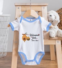 BK Kids Kişiye Özel Mavi Bebek Body Zıbın - Model 13