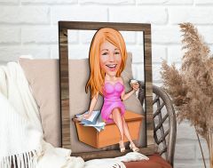 BK Gift Kişiye Özel Kadın Patron Karikatürlü 3D Ahşap Tablo, Sevgiliye Hediye, Arkadaşa Hediye, Yıl Dönümü Hediyesi, Doğum Günü Hediyesi-7