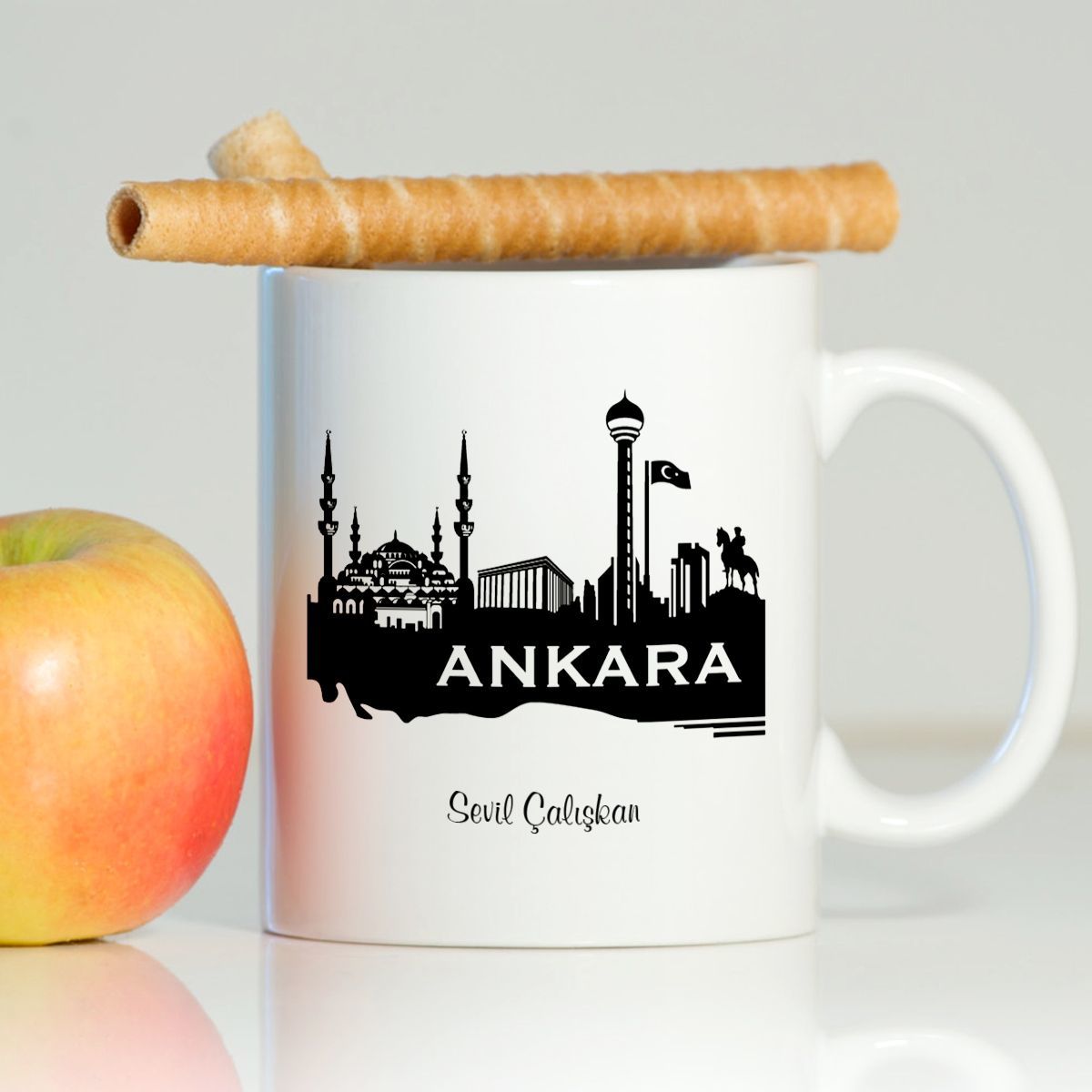 Kişiye Özel Ankara Beyaz Kupa Bardak - 002