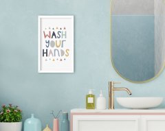 BK Home Banyo Dekoratif Ahşap Beyaz Çerçeveli Tablo-1