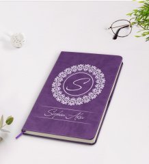 Kişiye Özel İsimli Mor Termo Deri Defter Model 2