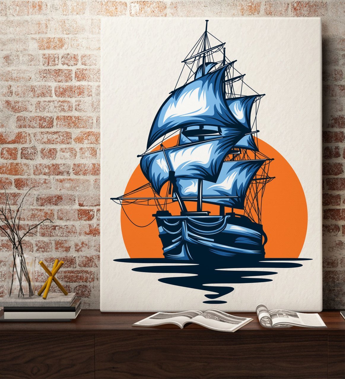 BK Gift Gemi Tasarımlı Kanvas Tablo 70x100cm-1