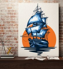 BK Gift Gemi Tasarımlı Kanvas Tablo 70x100cm-1