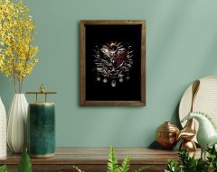 BK Home Osmanlı Arması Tasarımlı Doğal Masif Ahşap Çerçeveli Tablo 45x65cm-3