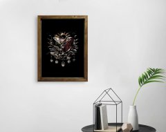 BK Home Osmanlı Arması Tasarımlı Doğal Masif Ahşap Çerçeveli Tablo 45x65cm-3