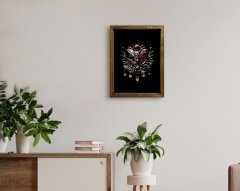 BK Home Osmanlı Arması Tasarımlı Doğal Masif Ahşap Çerçeveli Tablo 45x65cm-3