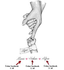 BK Gift Kişiye Özel El Ele Tutuşan Aile Tasarımlı Siyah Beyaz Kanvas Tablo-2 30x50, Anneye Hediye, Aile Hediyesi