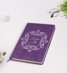 Kişiye Özel İsimli Mor Termo Deri Defter Model 1