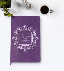 Kişiye Özel İsimli Mor Termo Deri Defter Model 1