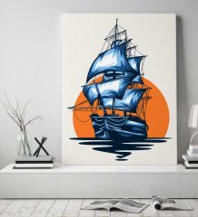 BK Gift Gemi Tasarımlı Kanvas Tablo 50x70cm-1