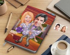 Bk Gift Kişiye Özel Sevgililer Karikatürlü Beyaz Defter-56 , Arkadaşa Hediye , Sevgiliye Hediye