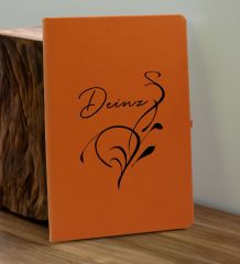 BK Gift Kişiye Özel İsimli Turuncu Defter ve Somon Cam Matara Hediye Seti-6, Sevgiliye Hediye, Arkadaşa Hediye, Yeni İş Hediyesi