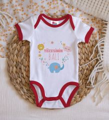 BK Kids Tiizesinin Balı Tasarımlı Kırmızı Bebek Body Zıbın-1