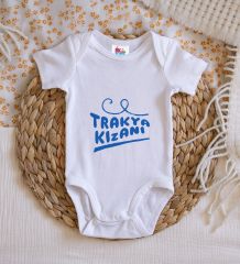BK Kids Trakya Kızanı Tasarımlı Beyaz Bebek Body Zıbın-1
